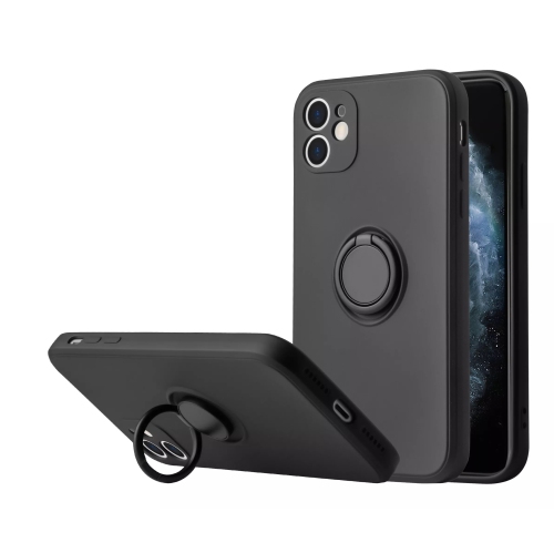 navor Phone Cover for iPhone 12 [6.1-inch], Shockproof Slim Cover with Ring Kickstand, Car Mount Feature Protective Case -Black